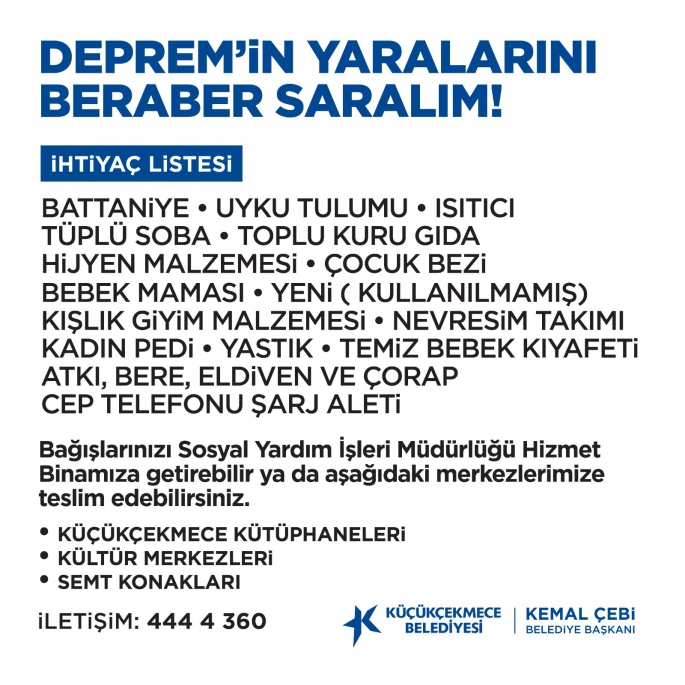 Depremin yaralarını birlikte saralım!