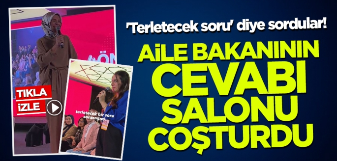 'Terletecek soru' diye sordular! Aile bakanının cevabı salonu coşturdu