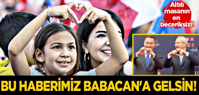 Yaptığı kalp işaretiyle adeta Deva Partisi Genel Başkanı Ali Babacan'a ders verdi.